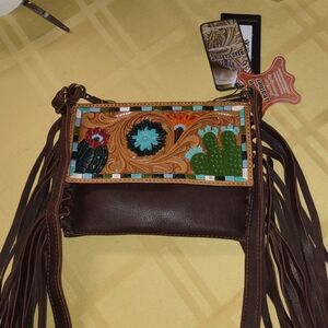 American Darling Multicolor Embroidered Fringe Unique Crossbody Bag